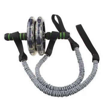

1 Pair Resistance Band Wheel Roller Stretch Sports Rope Accessories Exercise Gym Fitness Durable Abdominal Slimming Trainer Pull