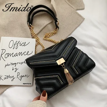 

Designer Vintage Leather Crossbody Bags for Women 2020 Chain Tassel Shoulder Messenger Bag Female Quality Fashion Handbags