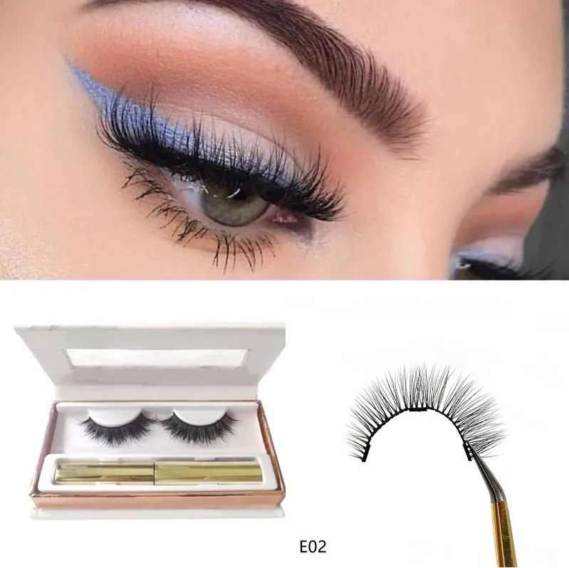 Магнитные накладные ресницы DEEP EYES, 1 набор, водостойкие, ручная работа, легко носить, магнитные ресницы, женские ресницы для макияжа - Цвет: E02