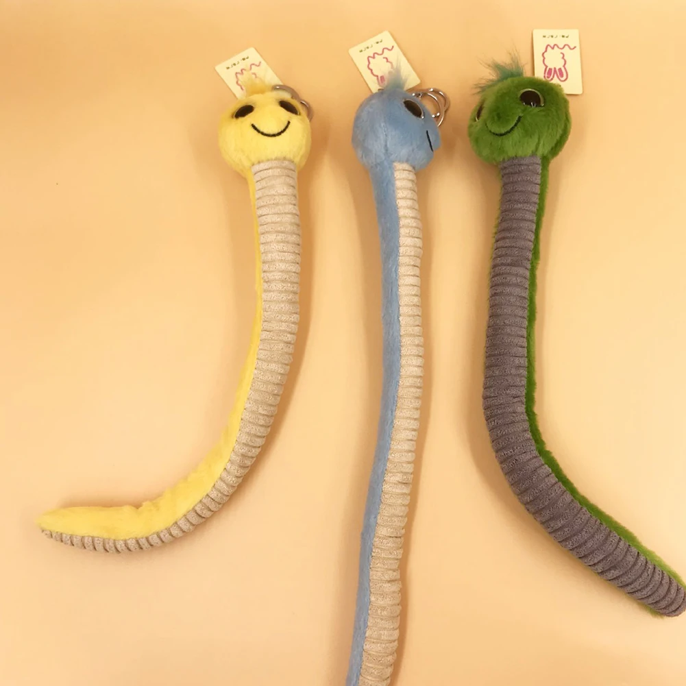 Cartoon Caterpillars Insect Plush Stuffed Doll Keychain Key Holder Hanging Decor