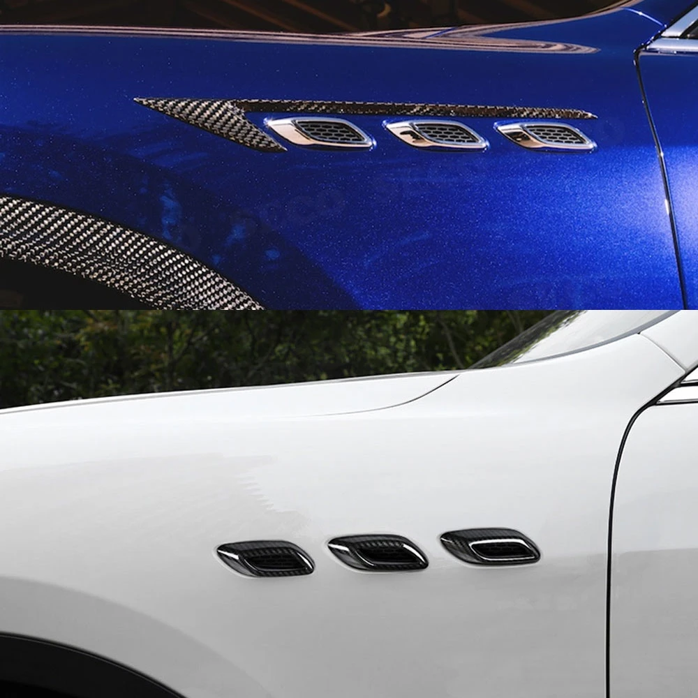 Подходит для Maserati Levante- переднее крыло Боковой бампер вентиляционное отверстие отделка сетчатая крышка углеродное волокно автомобиля Наклейка аксессуары