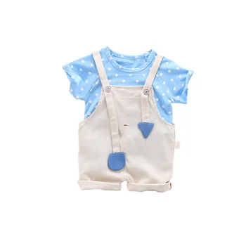 

Summer Cotton Baby Boys Girls Clothes Children T Shirts Bib Shorts 2Pcs/sets Infant Out Kids Fashion Toddler Clothing Tracksuits