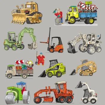 

Cartoon Engineering Vehicle Applique Garment Diy Thermal Transfer A-Level Washable Custom Patch For Boy T-Shirt Sock Backpack