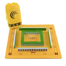 Hot Mini 22MM/24MM Portable Travel Mahjong Set Carry Bag Mah-jong With Leather Table Mat Indoor Entertainment Majiang Board Game