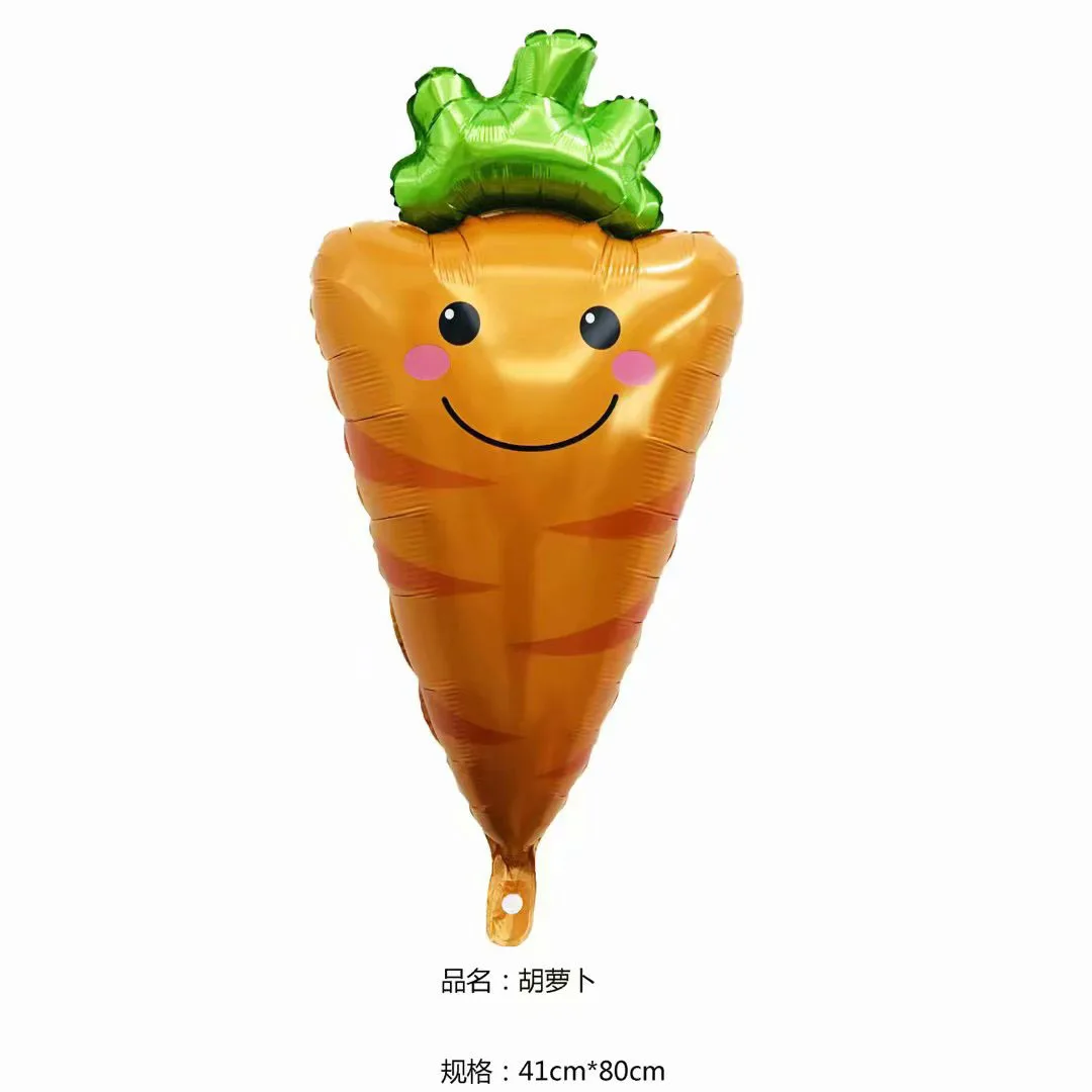 Пересекающиеся и овощные воздушный шар в форме фрукта моркови фрукты и овощи Воздушные шары День рождения украшения мультфильм алюминиевая пленка мяч - Цвет: Smile Carrot