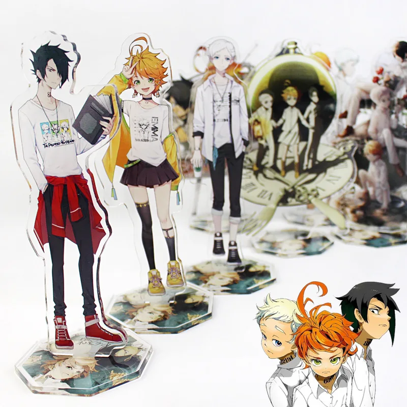Em promoção! Cartoon Prometida Neverland Chaveiro Emma Norman Ray Gato  Personagens Da Série De Anime Coleção Chave De Cadeia Mochila Saco Pingente