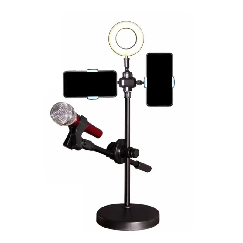 

3 Phone and Microphone Holder with stand for Live Stream YouTube Video
