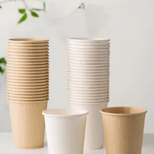 40/50 шт./упак. высокое качество бамбуковое волокно бытовой Бумага чашки одноразовые Кофе чашки Чай чашки вечерние поставки