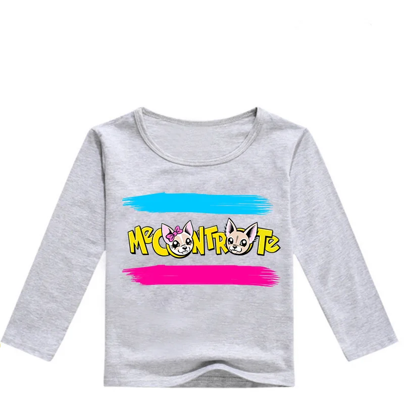 2-13Y ME CONTRO TE T-shirt Kids Fashion Cartoon Pattern Girl Long Sleeve Tops Children Teenagers Boys Clothes Novatx O-neck - Цвет: gray