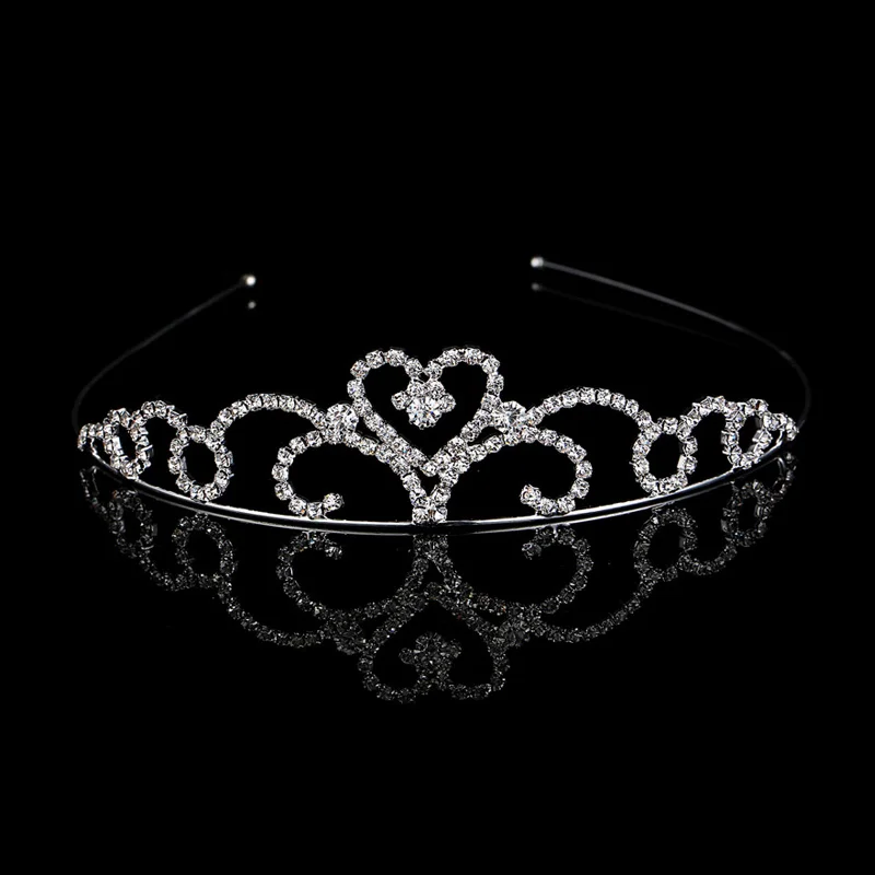 TDQUEEN принцесса свадебная диадема цветок девушки горный хрусталь кристалл резинки для волос ребенок девочка день рождения украшения для волос - Окраска металла: 3