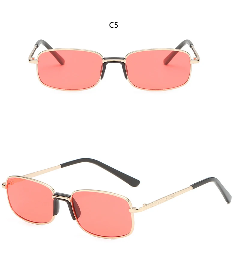 Шикарные черные квадратные солнцезащитные очки унисекс с носовой оправой, классические маленькие солнцезащитные очки для женщин и мужчин, брендовые дизайнерские темные очки UV400 красного цвета