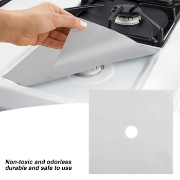 

4Pcs Gas Stove Protectors Reusable Gas Stove Burner Cover Liner Mat Fire Injuries Protection Kitchen Accessories Gadgets