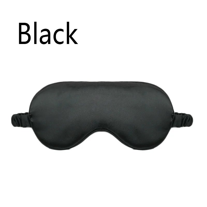 Мягкая Шелковая Маска Для Сна переносная дорожная повязка для глаз Nap повязка на глаза для отдыха маска для сна ночная маска для век - Цвет: Black