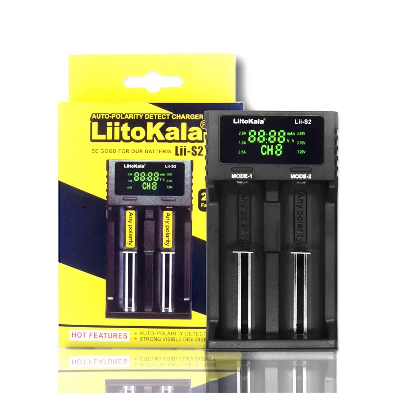 Умное устройство для зарядки никель-металлогидридных аккумуляторов от компании Liitokala: Lii-S1lii-S2 lii-S4 lii-S6 батарея Зарядное устройство автоматического обнаружения полярности для 18650 26650 18350 18340 литий-ионный аккумулятор никель-металл-гидридных аккумуляторных батарей