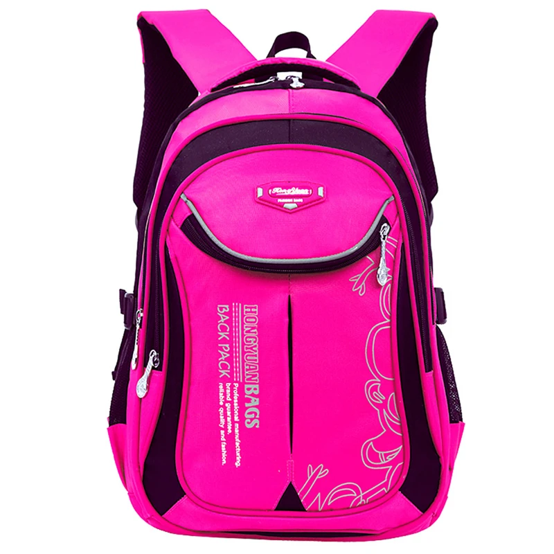 Для детей, девочек, унисекс, Классический Прочный Школьный Рюкзак Для Ноутбука, для мальчиков, детская школьная сумка, водонепроницаемый школьный ортопедический рюкзак для начальной школы - Цвет: large red