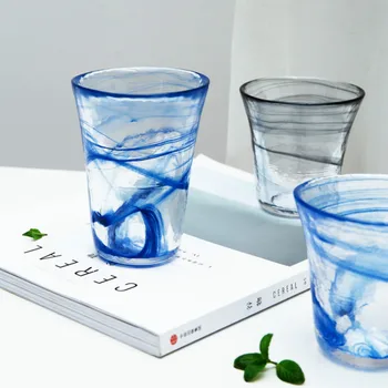 

Creative Glass Cup Whiskey Household Transparent Tea Water Cup Drinking Juice Drinkware Copas De Vino Kitchen Dining Bar EB5BL