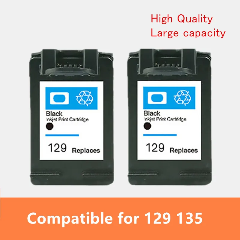Совместимый для hp 129 135 картридж для hp 129 чернильный картридж для hp Deskjet C4183 5943 6943 6983 D4163 2575 принтер - Цвет: 2Pk Black