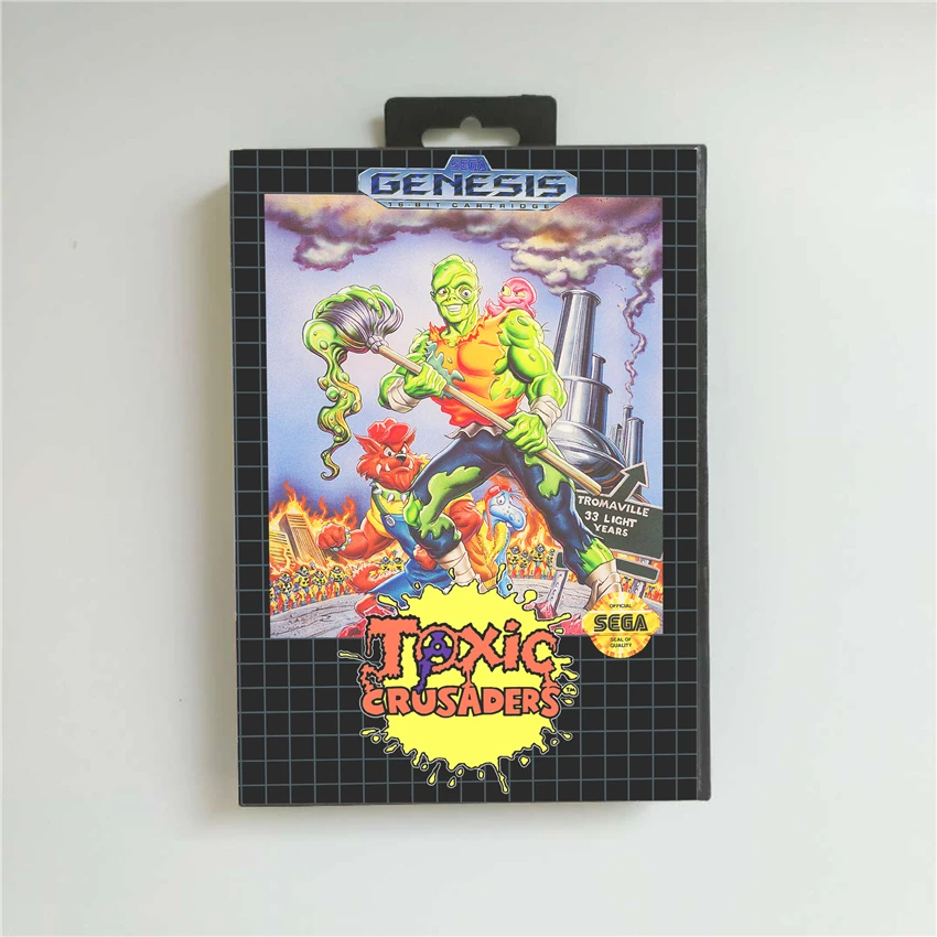 Toxic Crusaders-крышка США с розничной коробкой 16 бит MD игровая карта для Sega Megadrive Genesis