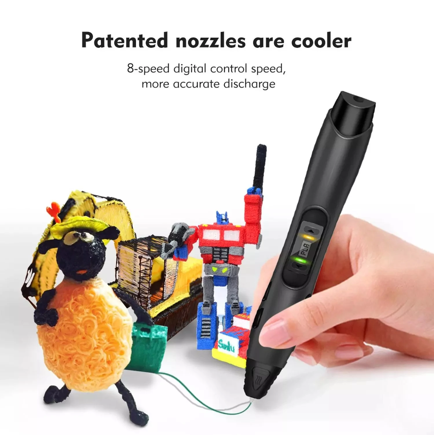 3D Printing Pen SUNLU SL-300 3D Pen Plug 3D Printing Pens Support PLA/ABS Filament 1.75mm 8 levels Speed Control Child Christmas Gift