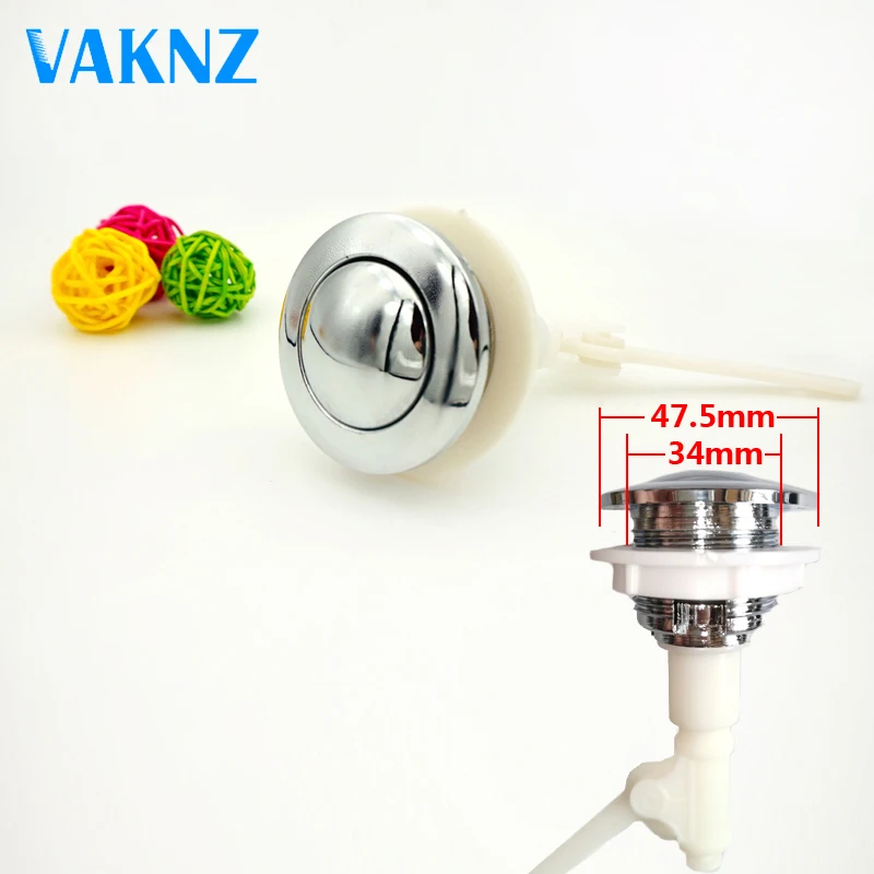 Water Saving toilet Single Press Tank button Vintage Universal Round Push Switch Rod Toilet Button