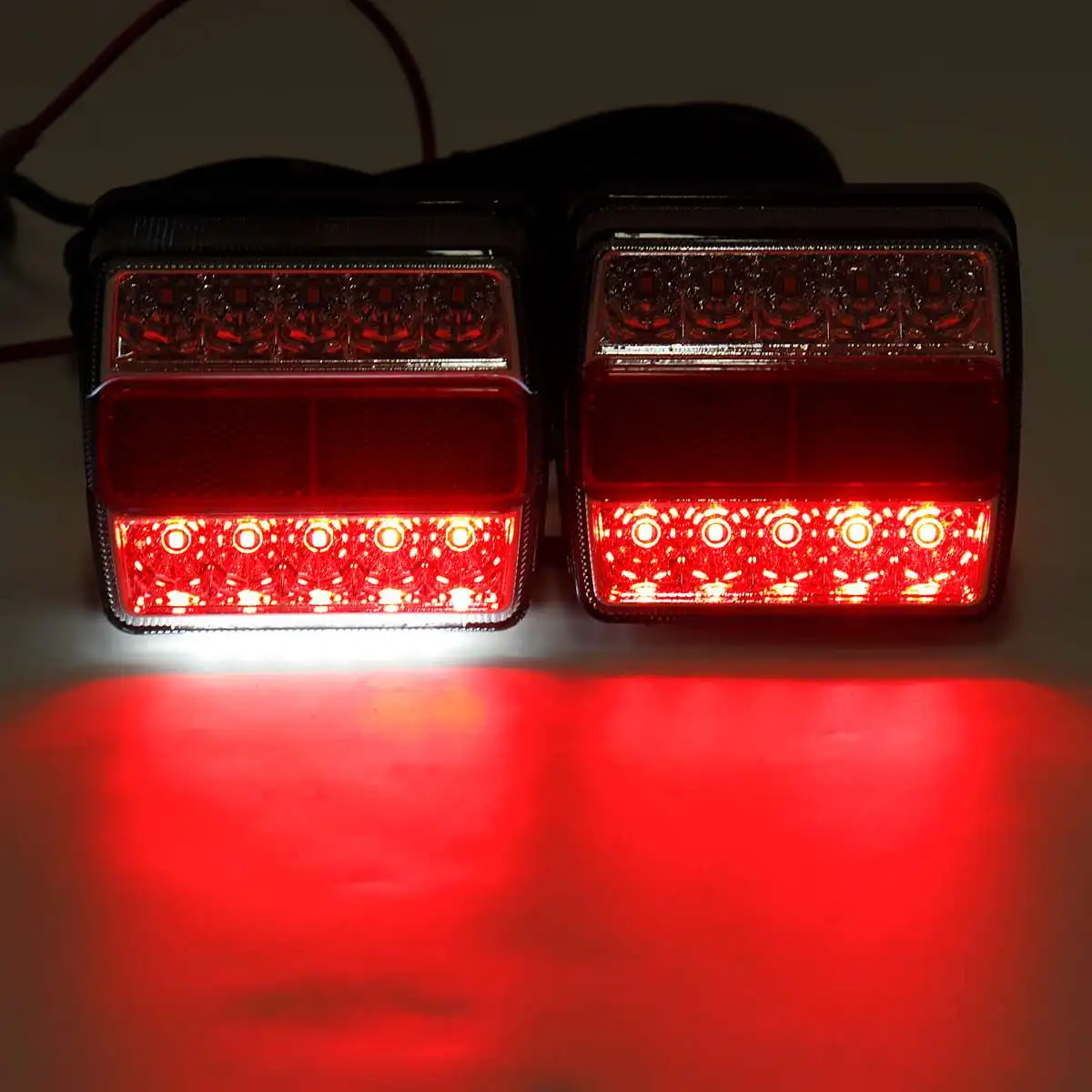2X Универсальный 12 В 15LED задний Погружной Прицеп Задние фонари Комплект лодка маркер грузовик campers задние фонари караван ATV