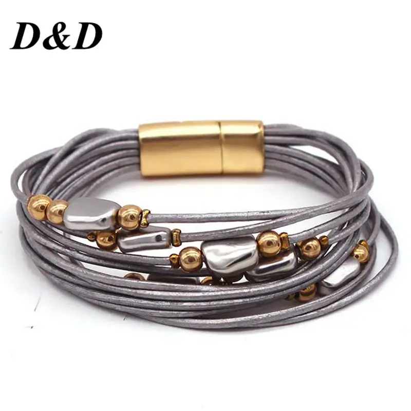 Модные Плетеные браслеты из натуральной кожи для женщин винтажные браслеты Подвески Pulseira ювелирные изделия Прямая поставка Новинка