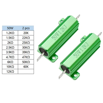 

uxcell 50W 1.2k - 60K Ohm Aluminum Housing Resistor Screw Tap Chassis Mounted Aluminum Case 2pcs