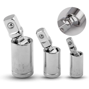 

1/4" 3/8" 1/2" Universal Joint Set Ratchet Angle Extension Bar Socket Adapter Manual and Pneumatic Bendable Adapter Socket Tools