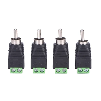 

4pcs/lot CCTV Phono RCA Male Plug TO AV Terminal Connector Video AV Speaker Wire cable to Audio Male RCA Connector Adapter