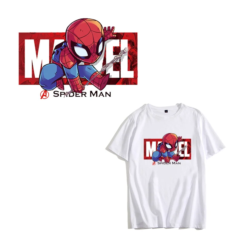 

Iron On Transfer Patch Anime Spiderman Iron On Patches Hot Transfer Vinyl Badges DIY Stripes Clothes Thermal Press Stickers F