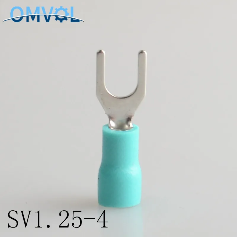 SV1.25-4 Furcate Вилка Лопата 22~ 16AWG провода обжимной прессованные терминалы кабель провода разъем - Цвет: Зеленый
