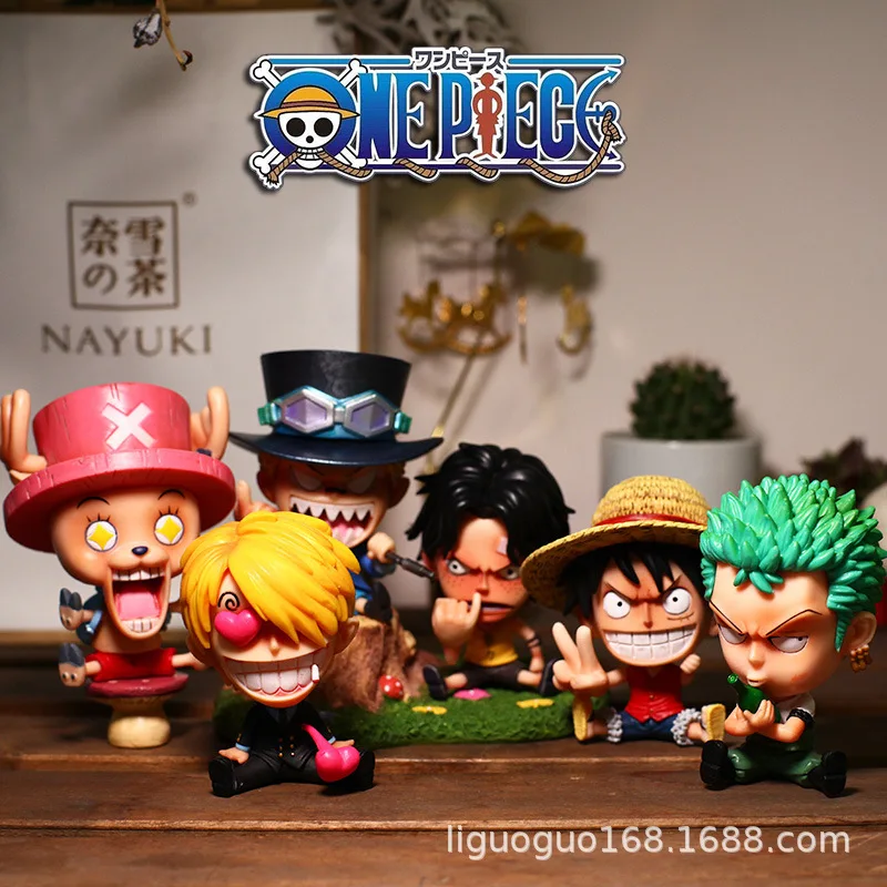 

Q version Anime One Piece figure one piece Roronoa Zoro Luffy Ace sabo Sanji BROOK Nami Franky Chopper PVC Action Figure toys