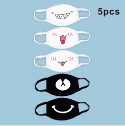 5 PC/lot Dustproof Mouth Mask Cotton Washable Face Mouth Mask Cartoon Face Reusable Fabric Anti Pollution Mask Party Mask