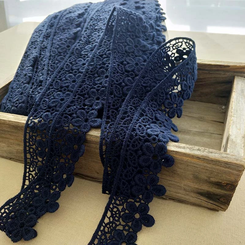 Embroidered Lace Materials Embroidered Cotton Lace 1 Yard Wide 3cm