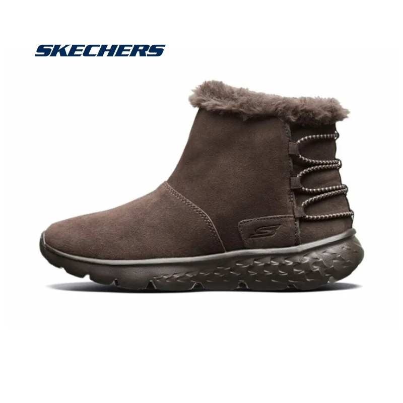 Skechers/зимние ботинки; женские удобные зимние ботинки; коллекция года; женские ботильоны; Теплая обувь высокого качества; женские ботинки; 14404-BKPK - Цвет: 14404-CHOC