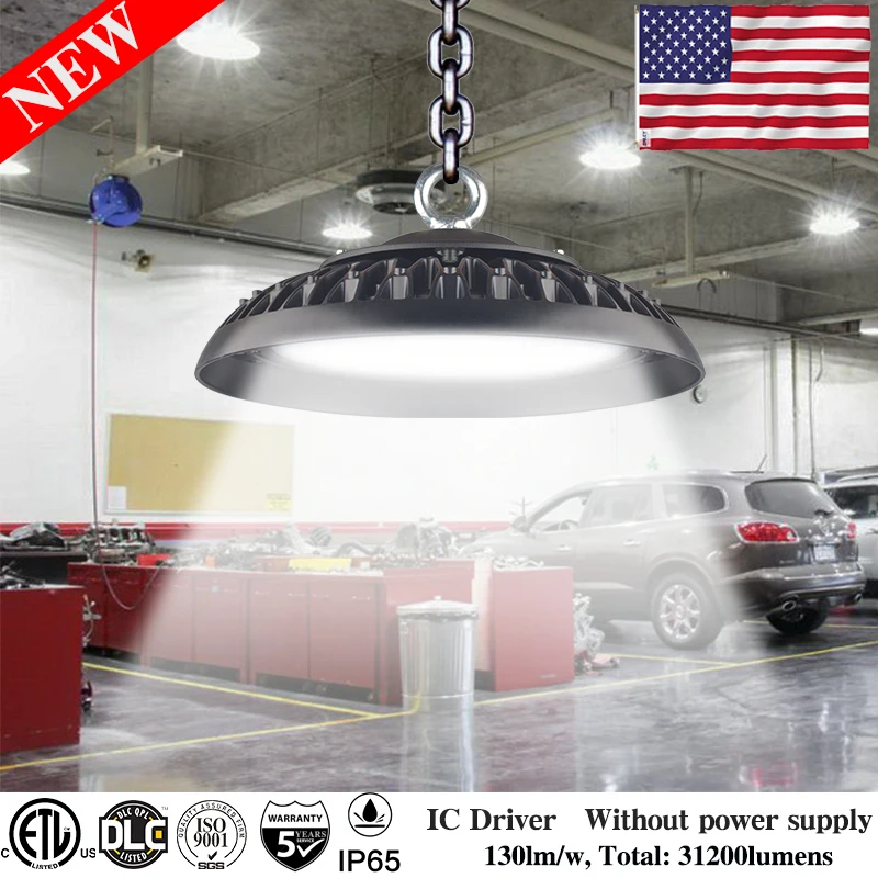 

100W 150W 200W IC UFO LED High Bay Light Fixture 13000lm 5000K Daylight