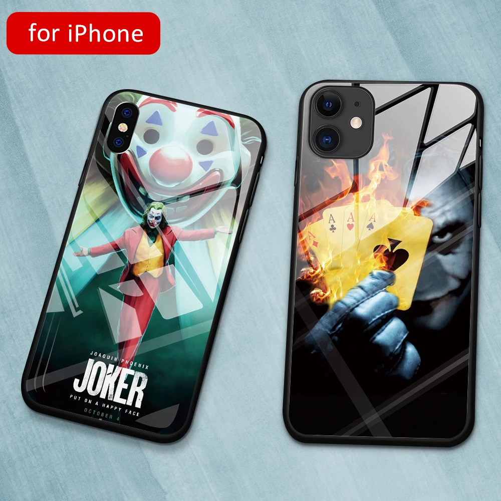 Стеклянный чехол для iphone 11 pro max Joker iPhone 6 6S 7 8 plus X XR XS MAX жесткая задняя крышка из