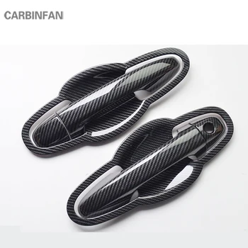 

carbon fiber Door Handles Bowl cover Trim Stickers Exterior Decoration Accessories For Toyota RAV4 RAV-4 2014 -2018 C1462