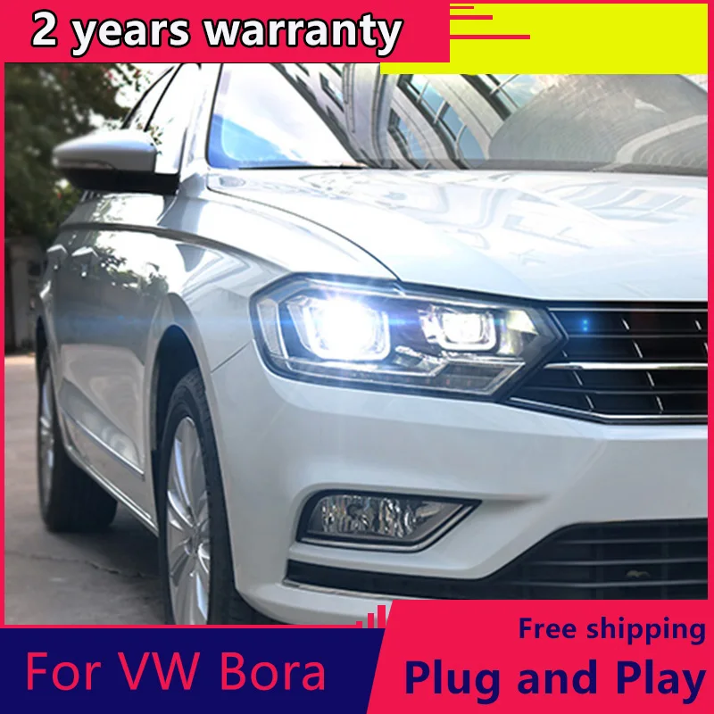 

KOWELL Car Styling For KOWELL Car Styling For VW Bora headlights 2016 For Bora head lamp led DRL front Bi-Xenon Lens Double Beam