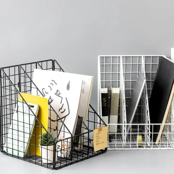

Nordic Wind Stackable File Rack Household Metal Storage Basket Storage Holders Home Storage For Home Office