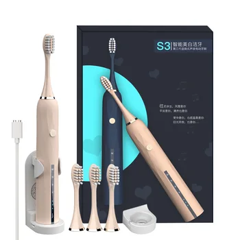 

Smart 4 Modes Sonic Electric Toothbrush Ultrasonic USB Rechargeable Tooth Brush IPX7 Waterproof Whitening for Adults +4 Heads
