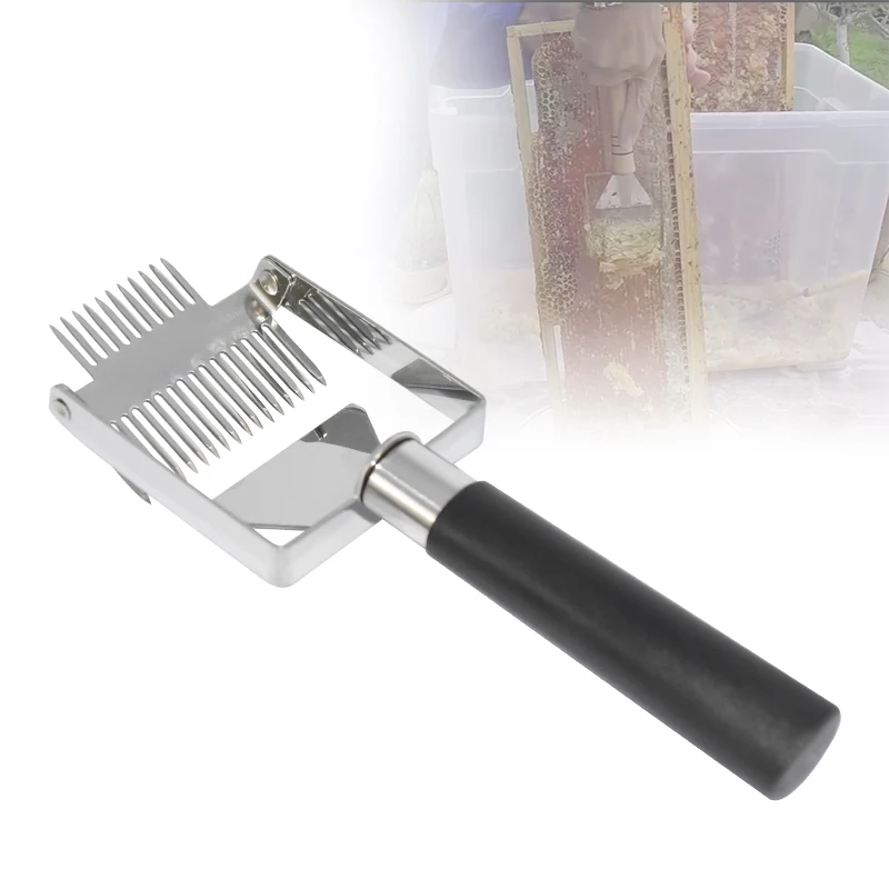 2Pcs Stainless Steel Honey Scraper Fork Beekeeping Uncapping Bee Hive Shovel 
