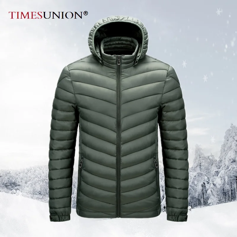

2023 Autumn Winter New Ultralight Classic Thick Warm Hooded Jacket Parkas Coat Men Outwear Casual Windproof Bio-Down Parkas Men