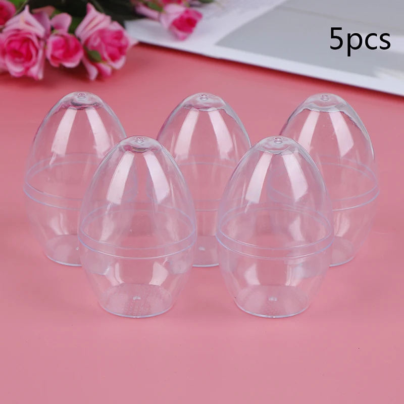 1/3/5 pcs Cosmetic Egg Puff Case Egg Shaped Transparent Empty Makeup Sponge Shaper Puff Holder Stand Storage Box - Color: P5