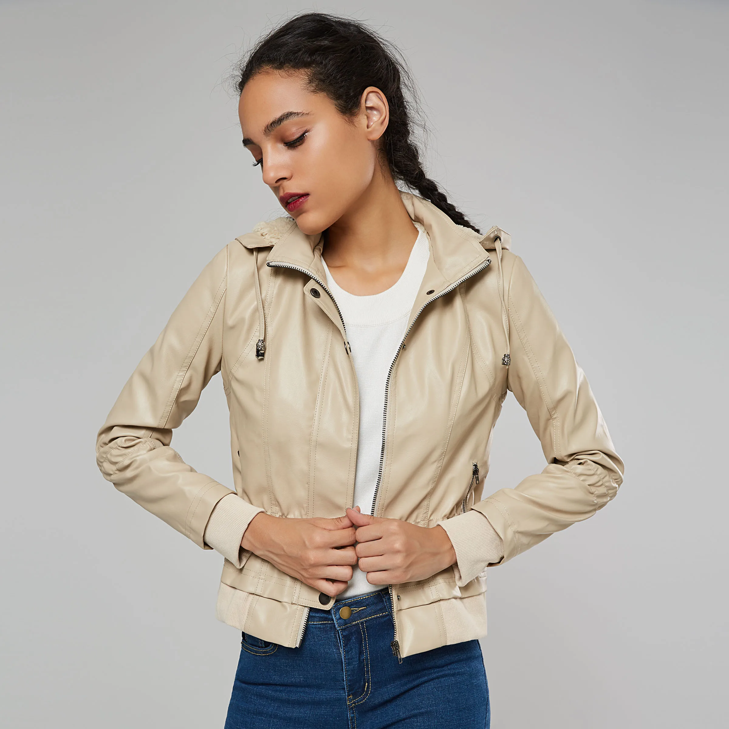 remarkable Women coats jacket winter slim cool OvercoatThick fur England outwear zipper button spliced hooded