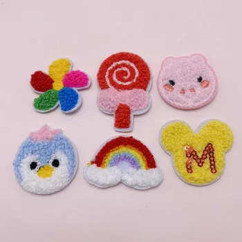 

20pcs/Lot Cartoon cloth stick towel line candy patch Applique Cute Sew On Fabric Badge DIY Apparel Accessories