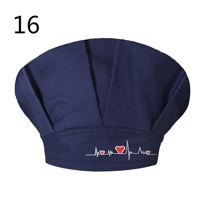 24Styles Elastic Nurse Hat Cotton Adjustable Love Print Bouffant Oil-proof Dust-proof Surgical Hat Hair Cover Medical Equipment 