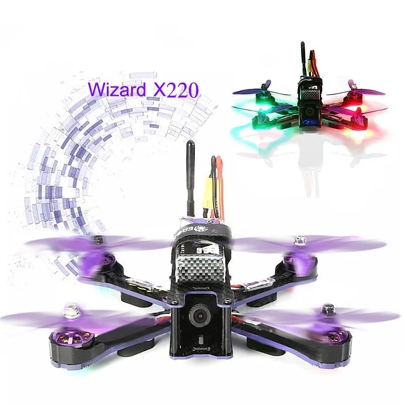 Гоночный Дрон Wizard X220 FPV Blheli_S F3 6DOF 2205 2300KV моторы 5 8G 48CH 200MW VTX LED Радиоуправляемый