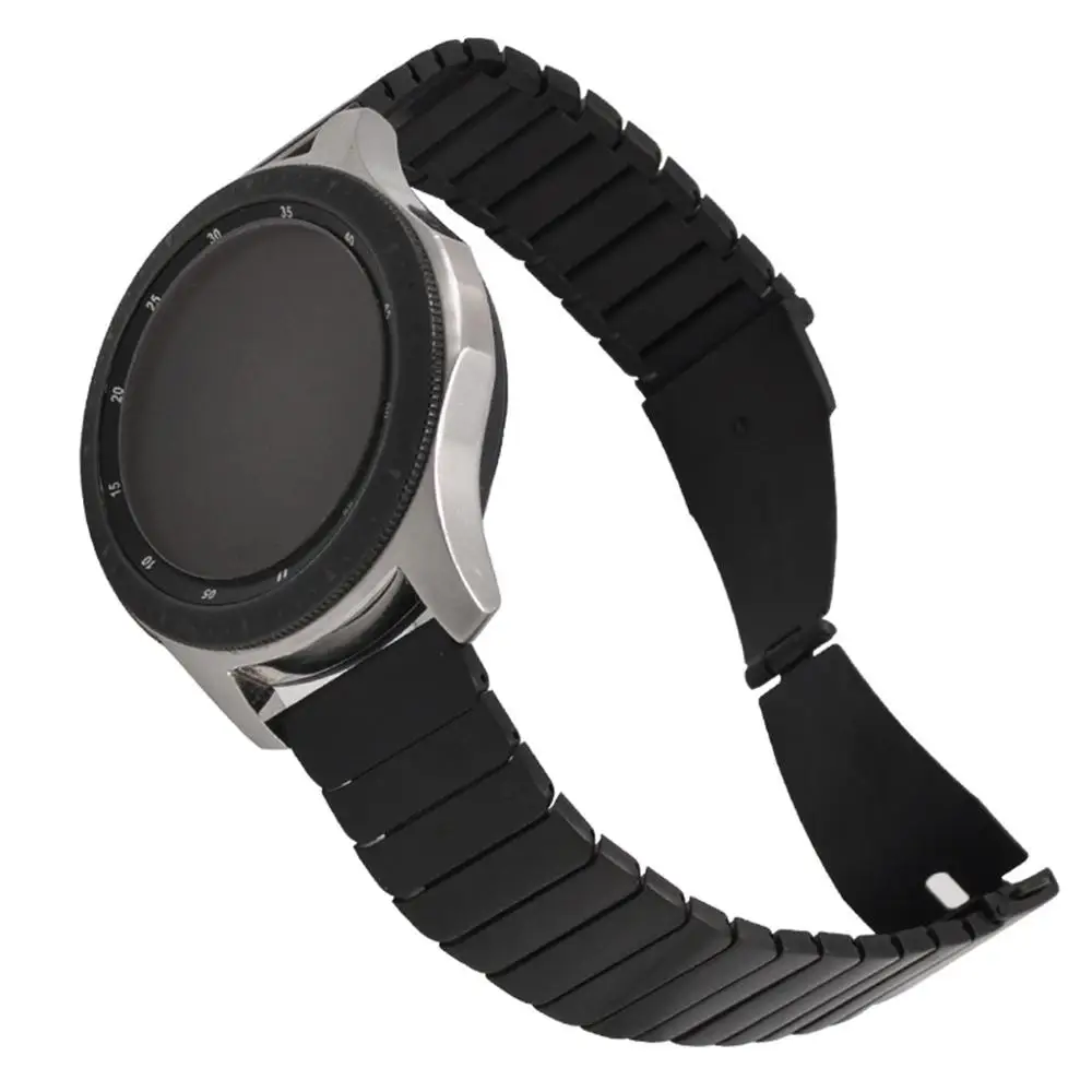 Черный Замена металлический ремешок из нержавеющей стали для samsung Galaxy Watch 46 мм Мода широкий ремешок серебряный подарок для мужчин - Цвет ремешка: Черный