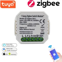 Tuya zigbee 3.0 módulo de interruptor inteligente com/sem neutro 2 vias controle sem fio interruptor relé suporte zigbee2mqtt trabalhar com alexa